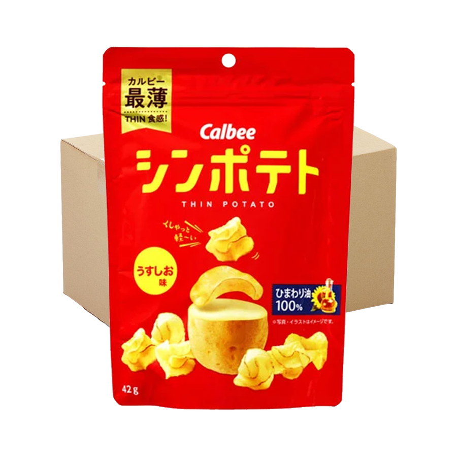 calbee卡乐比薄切轻脆清爽薯片淡盐味42g12袋