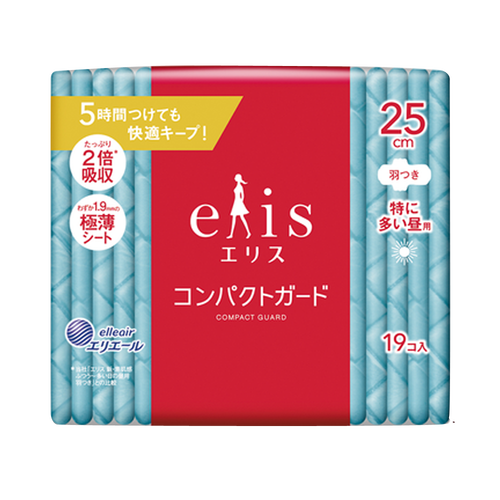 DAIO 大王制纸 ELIS强吸收带护翼量多日用卫生巾 25cm 19片