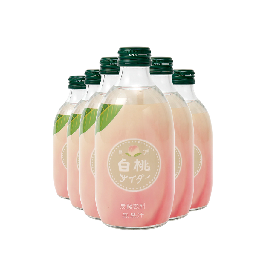 tomomasu 友桝饮料 日本人气水果味碳酸汽水 白桃味 300ml×6