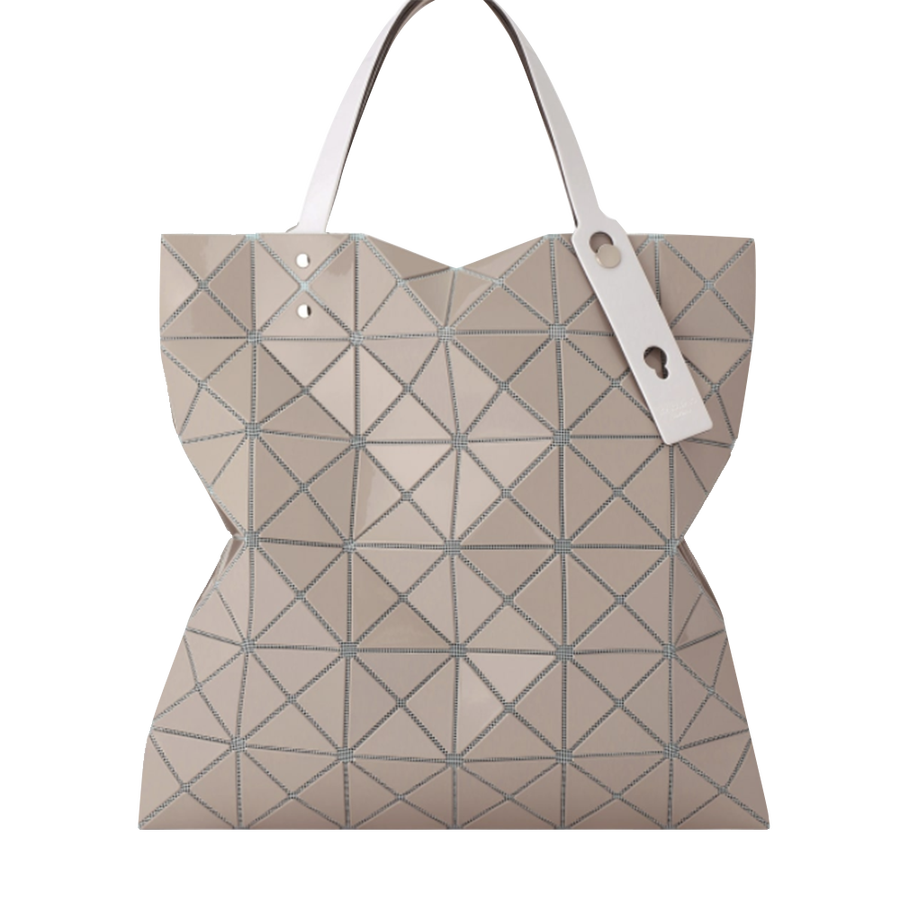 issey miyake 三宅一生 lucent gloss 撞色6格手提包 奶咖色