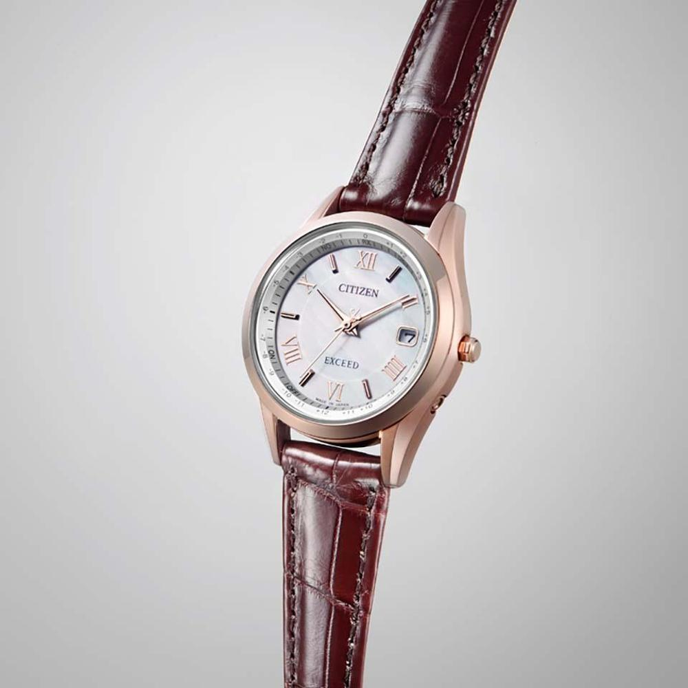 citizen 西铁城exceed系列 防磁防水皮革表带女士腕表