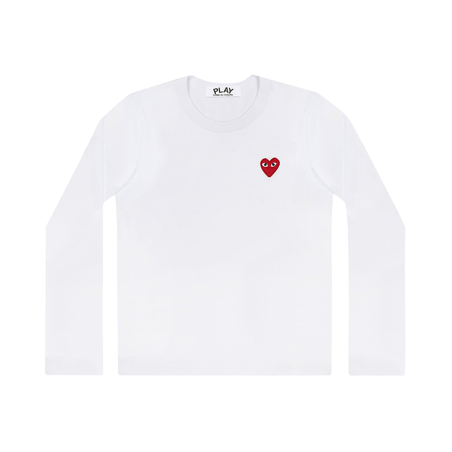 comme des garcons play 经典红心logo长袖t恤 白色 男款 m