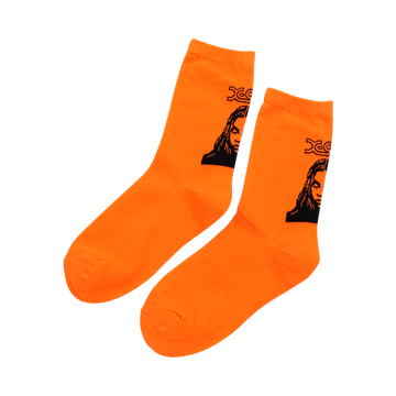 x-girl 肖像针织袜 橙色 均码