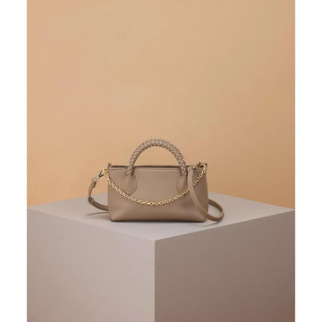 TREASURE TOPKAPI 收缩皮革网格手柄钱包手机肩背手提包 灰褐色