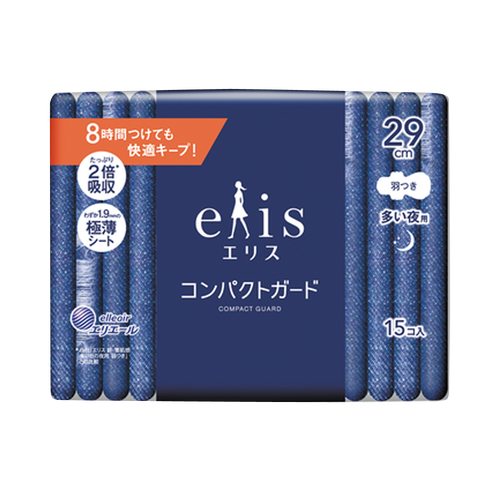 DAIO 大王制纸 ELIS超薄强吸收带护翼量多夜用卫生巾 29cm 15片