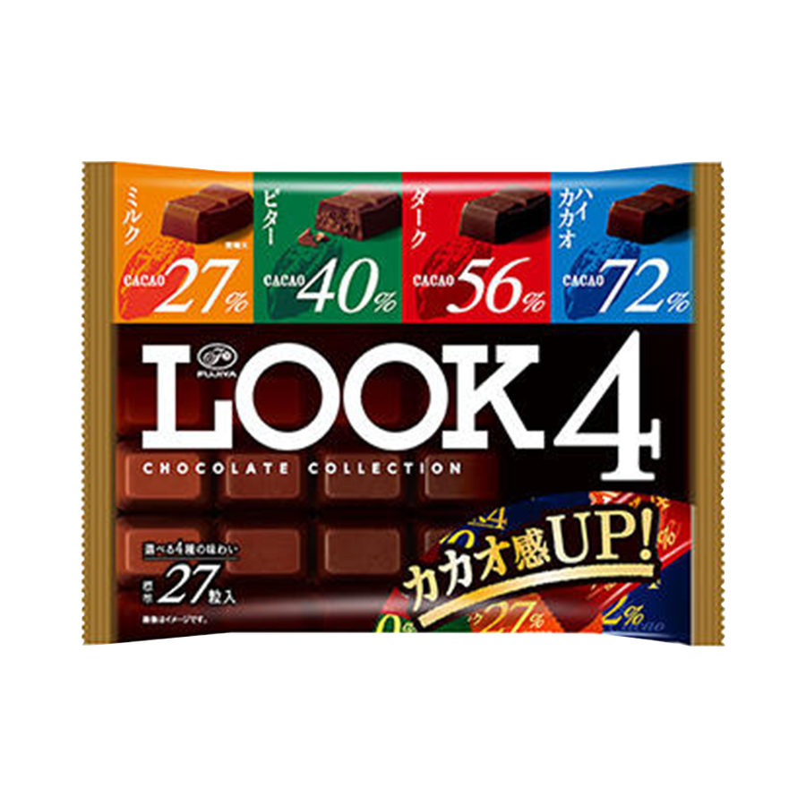 fujiya 不二家 look4 4种浓度可可黑巧克力混合装 家庭装 185g/袋